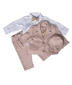 Cocolina4kids Baby Anzug mit Sakko Taufanzug beige Jungen Anzug langarm Festanzug Taufset Taufoutfit (beige, 68) von Cocolina4kids