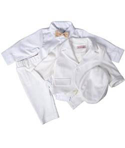 Cocolina4kids Baby Anzug mit Sakko Taufanzug beige Jungen Anzug langarm Festanzug Taufset Taufoutfit (ivory, 74) von Cocolina4kids