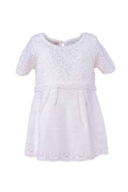 Cocolina4kids Baby Mädchen Strickkleid Kleid Taufkleid Festkleid weiß Blumenmädchen Kleid (6-9 Monate) von Cocolina4kids