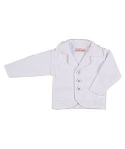 Cocolina4kids Sakko Baby Jungen Strickjacke Stricksakko Taufanzug Sakko (68, weiß) von Cocolina4kids