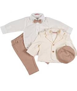 Cocolina4kids Taufanzug Baby Jungen Anzug mit Sakko Hochzeitsanzug Festanzug Beige Taufset (62) von Cocolina4kids