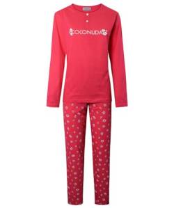 Coconuda Pyjama für Damen 100% Baumwolle, Art. 1008 Farbe Erdbeere L von Coconuda