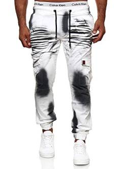 Code47 Designer Herren Jeans Hose Regular Skinny Fit Jeanshose Basic Stretch Chino Herrenjeans Herrenhose Trousers (Dirty White, 32) von Code47