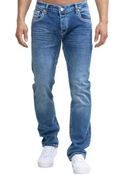 Code47 Herren Jeans Hose Regular Fit Männer Bootcut Denim Five Pocket Thick Seam Designer Modell 904 Light Blue 30 von Code47