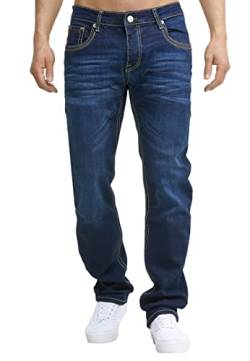 Code47 Herren Jeans Hose Regular Fit Männer Bootcut Denim Five Pocket Thick Seam Designer Modell 907 Dark Blue 29 von Code47