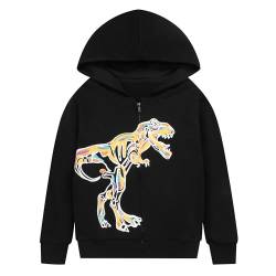 Codkkre Kapuzenjacke Jungen Sweatjacke Kinder Jungs Zip Up Hoodie Jungen Dino Kapuzenpullover mit Reißverschluss 2-11 Jahre, Stil 2, 104 von Codkkre