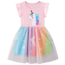 Codkkre Mädchen Kleider Ostern Geschenke Einhorn Kleid Prinzessin Tüll Sommer Party Festlich Kleid 122 von Codkkre