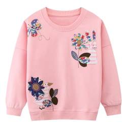 Codkkre Sweatshirt Mädchen Pullover für Kinder Süß Cartoon Sweater Mädchen Langarmshirts aus Baumwolle Alter 2-7 Jahre, 104, Stil 10 von Codkkre