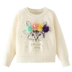 Codkkre Sweatshirt Mädchen Pullover für Kinder Süß Cartoon Sweater Mädchen Langarmshirts aus Baumwolle Alter 2-7 Jahre, 104, Stil 7 von Codkkre