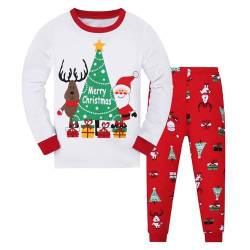 Codkkre Weihnachts Schlafanzug Kinder Unisex Jungen Mädchen Weihnachten Nachtwäsche Langarm Baumwolle Christmas Pyjama Set 2-12 Jahre, Stil 1, 12 Jahre von Codkkre
