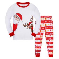 Codkkre Weihnachts Schlafanzug Kinder Unisex Jungen Mädchen Weihnachten Nachtwäsche Langarm Baumwolle Christmas Pyjama Set 2-12 Jahre, Stil 2, 10 Jahre von Codkkre