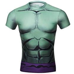 Cody Lundin® Herren Kompressions-T-Shirts The Green-Skinned Monster Tights Kurzarm Sport Fitness Shirt (L, Grün) von Cody Lundin