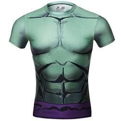 Cody Lundin® Herren Kompressions-T-Shirts The Green-Skinned Monster Tights Kurzarm Sport Fitness Shirt (XXL, Grün) von Cody Lundin