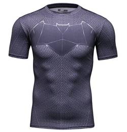 Cody Lundin® Herren Kompressionsshirt, bedruckt, kurzarm, für Sport / Fitness / Training / Laufen, T-Shirt für Männer Gr. XL, Batman B von Cody Lundin