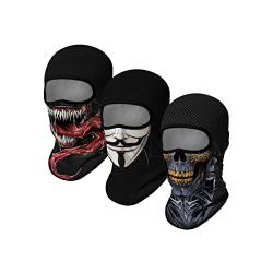 Cody Lundin Anime Balaclava Maskensets Halloween Weihnachten Cosplay Vollgesichtsmaske und Outdoor-Aktivitäten Kopfbedeckung 3er-Pack von Cody Lundin