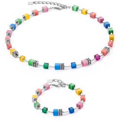 Coeur de Lion 2700/52-1500 Geschenkset GeoCUBE Kette und Armband Bunt von Coeur De Lion