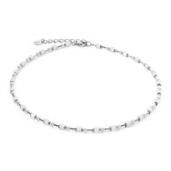 Coeur de Lion 4356/10-1417 Damen-Halskette Mini Cubes & Pearls Mix Silber-Weiß von Coeur De Lion
