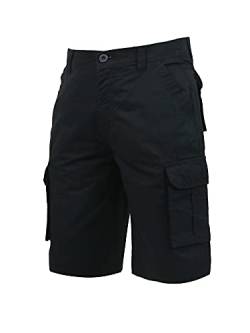 Coevals Club Herren Cargo Shorts Kurze Hose Bermuda Sommer Herrenshorts Casual Relaxed fit Twill Multi Pockets Outdoor Hosen (#5 Black, 36) von Coevals Club