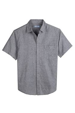 Coevals Club Herren Lässige Leinenhemd Freizeithemd Businesshemd Sommer Kurzarm Regular Fit Hemd (Grau 12# M) von Coevals Club