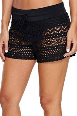 Cokar Damen Strandshorts Häkel Spitze Bikinihose Schwimmshorts Hotpants Scharfe Hose mit Innenslip von Cokar