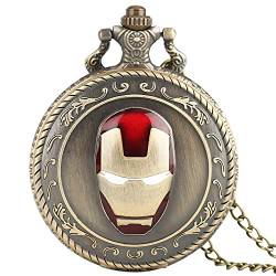 CokinkiDs Herren-Taschenuhr, Iron Man Quarz Taschenuhr Halskette Kette Modern Uhren Uhr Geschenk für Herren von CokinkiDs