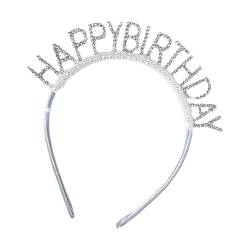 Colcolo „Happy Birthday“-Stirnband für alle Haartypen, Geburtstagsparty-Zubehör, Klare Strasssteine von Colcolo