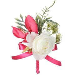 Colcolo Hochzeit Blumen-Boutonniere, Valentinstagsgeschenke, Männer elegante Bräutigam Blumen-Boutonniere, Blumenbrosche für Veranstaltungen, Zeremonien, Stil B 9.5 cm x 12 cm von Colcolo
