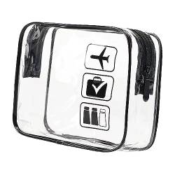 Colcolo Klare Kulturtasche, Make-up-Organizer, transparente Kosmetiktasche, Strandtasche für Flughafen, Strand, Reiseutensilien, Haarschmuck, Schwarz von Colcolo