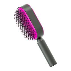 Colcolo Professioneller selbstreinigender Kamm zum Formen von Styling-Werkzeugen für Mädchen, tragbare Entwirrungs-Haarbürste für dünnes, dickes Haar, rosarot von Colcolo