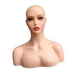 Glatze Mannequin Kopfständer, es Make-up weibliches Kosmetologie Gesicht Glatze Manikin Kopf Display Modell, Stil E von Colcolo