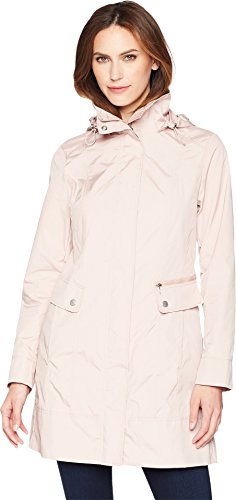 Cole Haan Damen Verstaubare Regenjacke mit Kapuze und Schleife Jacke, Canyon Rose, M von Cole Haan