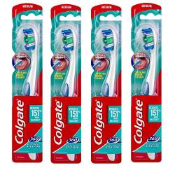 4 x Colgate 360 Whole Mouth Clean Toothbrush with Tongue Cleaner MEDIUM von Colgate