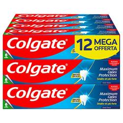 Colgate Maximum Caries Protection 12 Packungen mit 75 ml | überlegene Anti-Aging-Technologie***| 4x stärkerer Nagellack | Fluorid-Zahnpasta mit Arginin | toller Minzgeschmack von Colgate