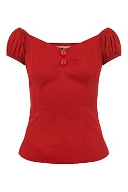 Collectif Dolores Top Plain Red, Top, 50er Grösse XL von Collectif