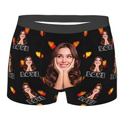 Collienght Custom Face Mens Boxer Briefs Personalisierte Unterwäsche mit Foto Bild Personalisierte Boxershorts Geschenke für Freund Ehemann Ihn Valentinstag von Collienght