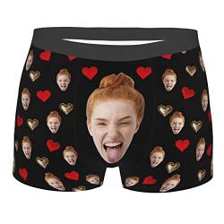 Collienght Personalisierte Herrenunterwäsche Benutzerdefinierte Gesicht Boxershorts Geschenke für Ehemann Freund Lustige Freundin Frau Foto Boxershorts Herzdruck Unterwäsche von Collienght