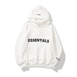 Essentials Hoodie, Doppellinie Geklebte 3D-Buchstaben Hip Hop Paare Pullover Sportbekleidung, Unisex-Fleece-Sweatshirt Mit Kapuze (Color : 1, Size : M) von Cololuck