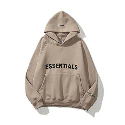 Essentials Hoodie, Doppellinie Geklebte 3D-Buchstaben Hip Hop Paare Pullover Sportbekleidung, Unisex-Fleece-Sweatshirt Mit Kapuze (Color : 4, Size : L) von Cololuck