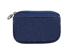 COLOR POP® Geldbörse Portemonnaie mit Glitzer PVC (Marineblau) Reißverschluss 7,8 x 11 cm, marineblau, H x l x Ep : 7,8 x 11 x 1,5 cm, Minimalistisch von Color Pop