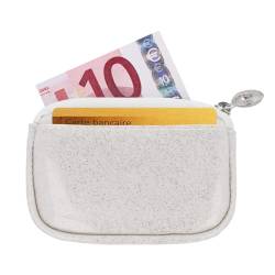 COLOR POP® Geldbörse Portemonnaie mit Glitzer PVC (weiß) Reißverschluss 7,8 x 11 cm, weiß, H x l x Ep : 7,8 x 11 x 1,5 cm, Minimalistisch von Color Pop
