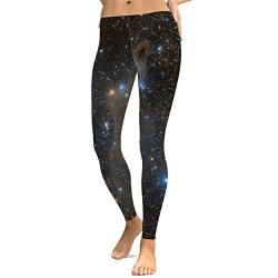 Damen Laufhose Sport Leggings, Frauen-Sternenhimmel Druck Stretch-Gamaschen-dünnes Yoga Pants Damen Non durchschauen Ganzkörperansicht Sporthose Aktive Strumpfhosen Sports Running Workout Hose Gym Tig von ColorYan