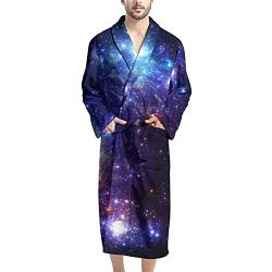Coloranimal Fashion Galaxy Langarm-Bademantel für Herren und Jungen, Blue Galaxy, Einheitsgröße von Coloranimal