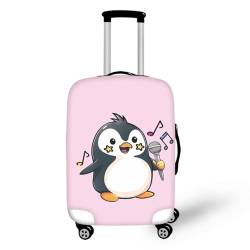 Coloranimal Reisegepäck Schutzhüllen Flexible Elastische Reißverschluss Tasche Abdeckung, Rosa süßer Pinguin, M (22"-25" cover), Gepäck-Set von Coloranimal