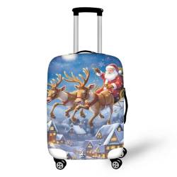 Coloranimal Schulbus Gepäckabdeckung für Trolley Zubehör Schutzhülle Koffer 18-32 Größe, Weihnachtsmann und Rentier, XL (30"-32" cover), Gepäck-Set von Coloranimal
