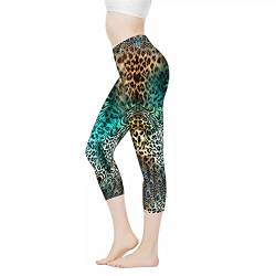 Coloranimal Yogahose mit Schmetterlings-Motiv, hohe Taille, für Damen, Leopardenmuster, L von Coloranimal