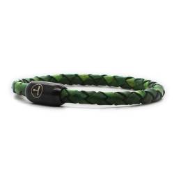 Colorcuff Premium Lederarmband, Echtleder, starker Magnetverschluss, geflochtenes Herren- und Damenarmband inkl. Schmuckbeutel, handgefertigt in Deutschland (Slim Green Vintage, 21.50) von Colorcuff