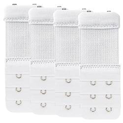 COLORFUL 4PCS BH Verlängerung Bra Extender Erweiterung Extension Damen Elastic Extender, 2 Hook 3 Rows Bra Extender Bra Band (White, One Size) von Colorful Outdoor