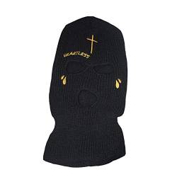 Colorful Parodie-Terroristin Kopfbedeckung Mütze Halstuch, Balaclava Gesichtsmaske Tuch Punk Stricken Damen Herren Stirnband Mundschutz für Outdoor Sport (Dark Black, One Size) von Colorful Outdoor