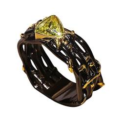 Zirkonia-Ring-Verlobungs-Ehering der Art- und Weisefrauen schwarzer Ring Der Der Ringe Gefährten (Black, 10) von Colorful Outdoor