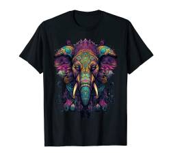Bunter Elefant | psychedelische Kunst Trippy Hippie Herren Damen T-Shirt von Colorful Psychedelic Art Animals Tees and Gifts